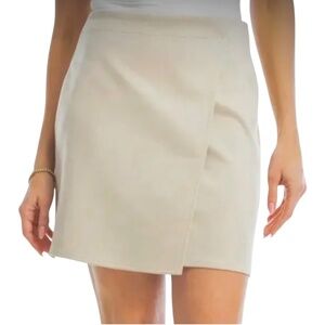Max Studio Faux Suede Mini Skirt - Oyster / Cream / Beige Size L